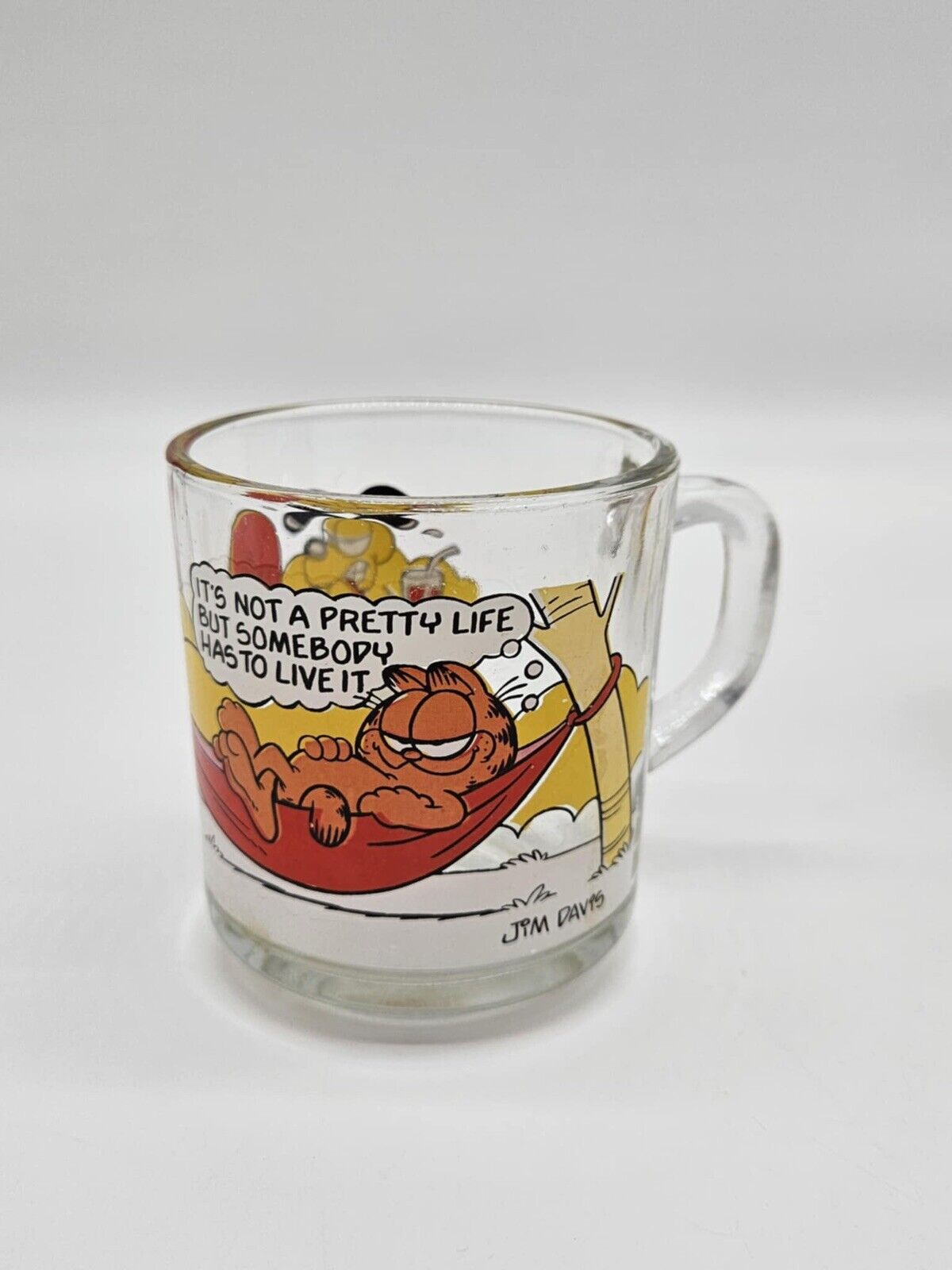 Set of 5 Vintage 1978 McDonald's Garfield Clear Comic Cups Mugs RARE