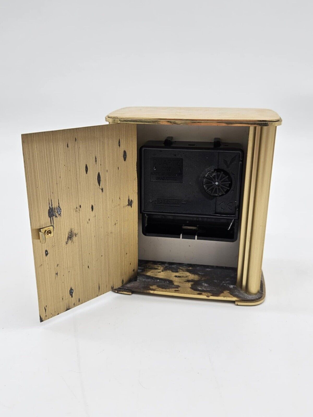 Tiffany & Co Brushed Gold Tone Porfolio Desktop Clock