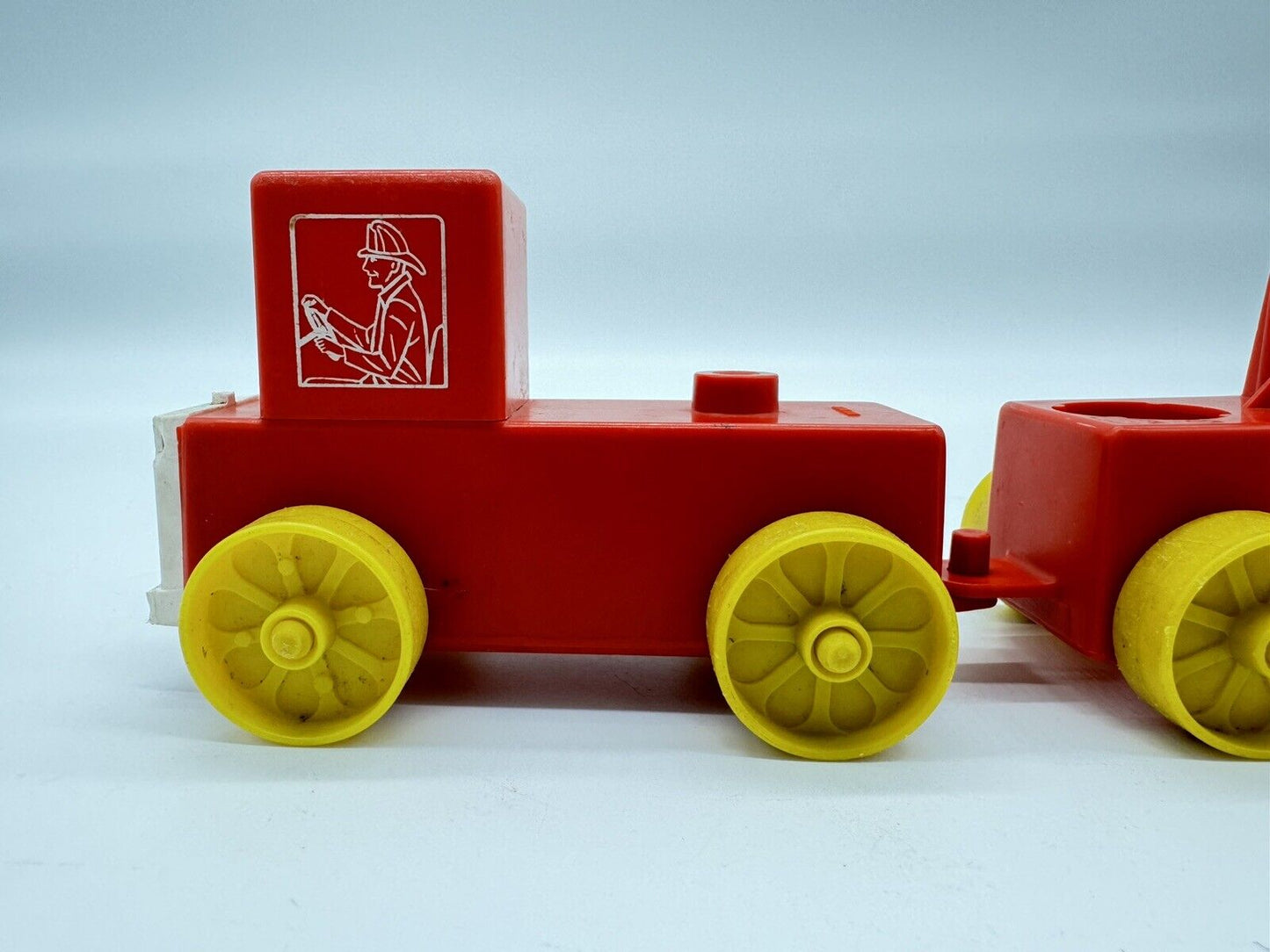 VINTAGE Fire Engine Toy Truck & KLICKITY KLACK Toy Train LOT OF Kusan Inc.
