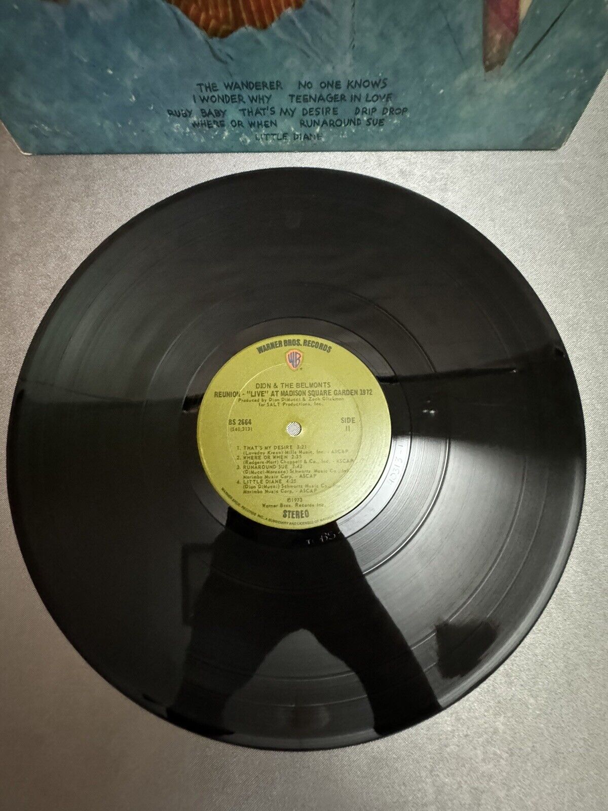 Dion & The Belmonts – Reunion - Live At Madison Square Garden 1972 LP BS-2664