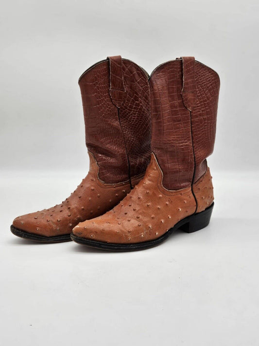 OSTRICH Cowboy Boots Sz 26 (Men’s 8 Or Woman’s 9.5) PECAN