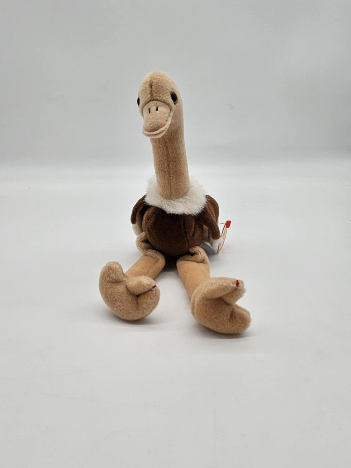 Ostrich TY Beanie Baby "Stretch" 1997 Retired 11" Plush Tan Brown Bird w/ TAG