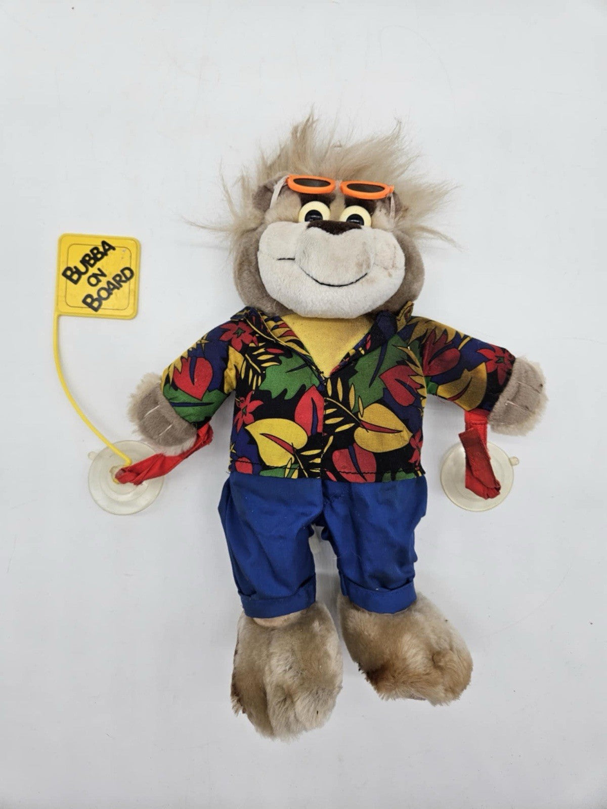 MATTEL 1998 TEDDY BEAR BUBBA ON BOARD TALKS!! APP 12 INCHES TALL