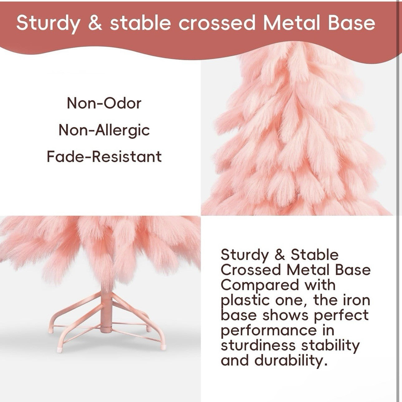 Romantic season Handcrafted 4FT Pink Christmas Tree