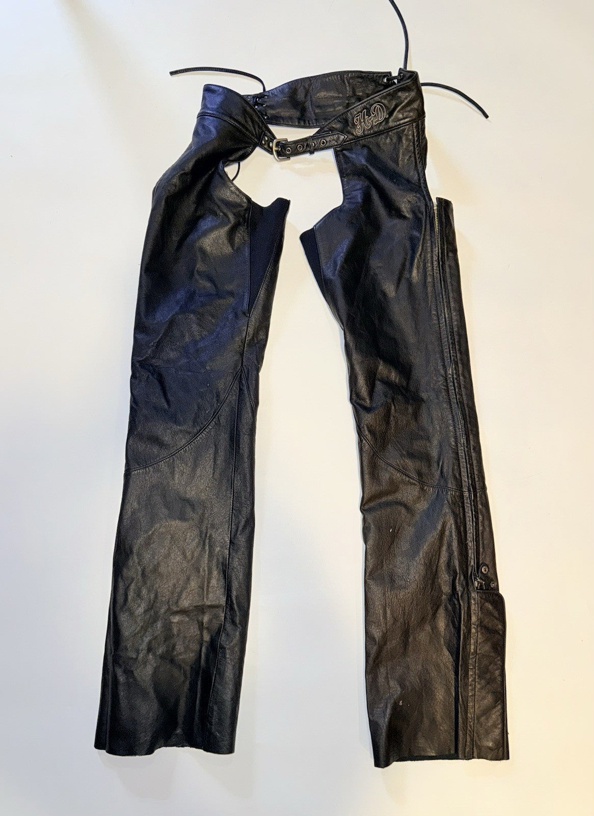 Harley-Davidson Women’s Black Leather Motorcycle Chaps ~ Sz XS
