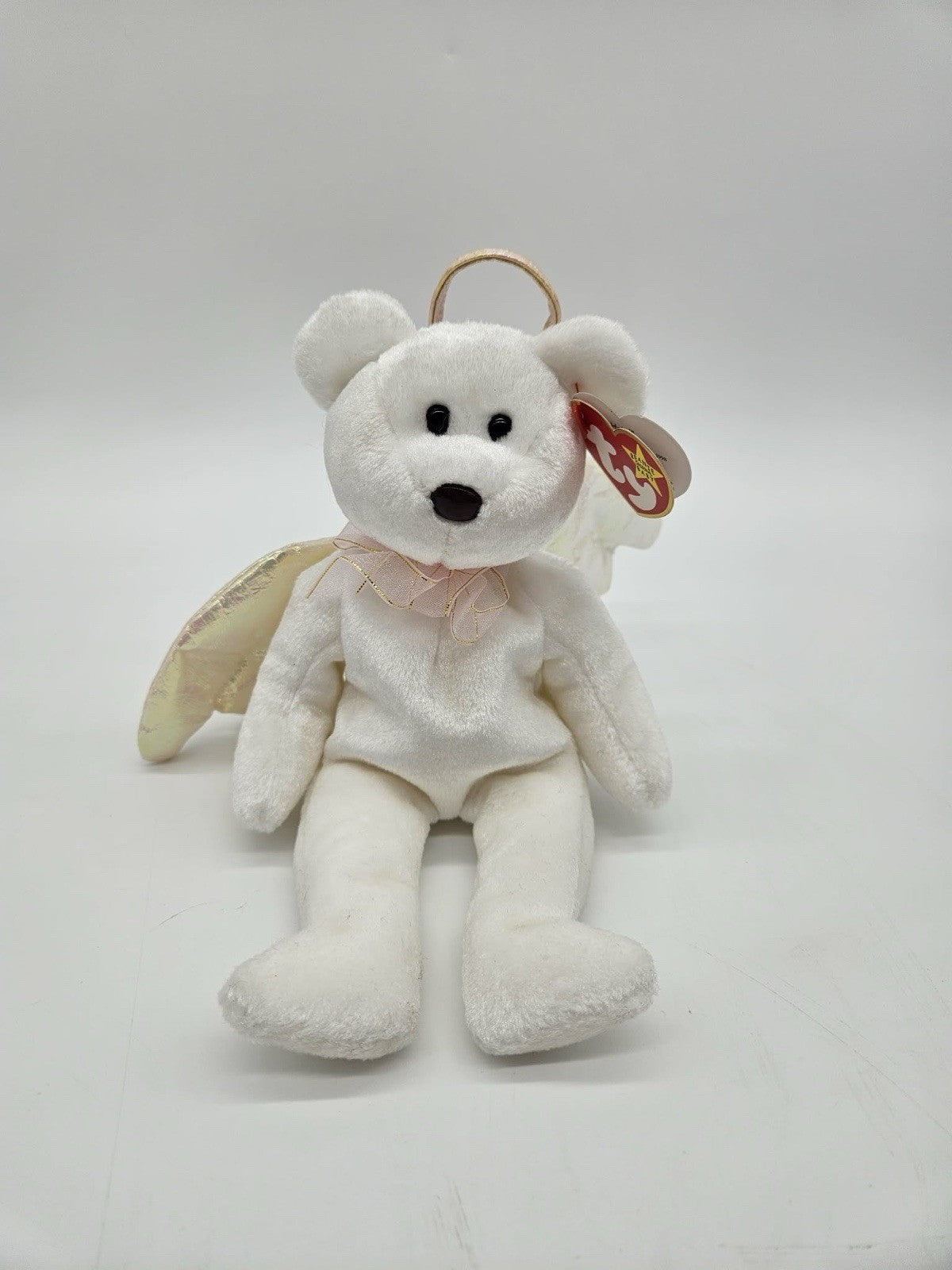Ty Beanie Babies Halo the Angel Bear DOB Aug. 31, 1998, with Tag