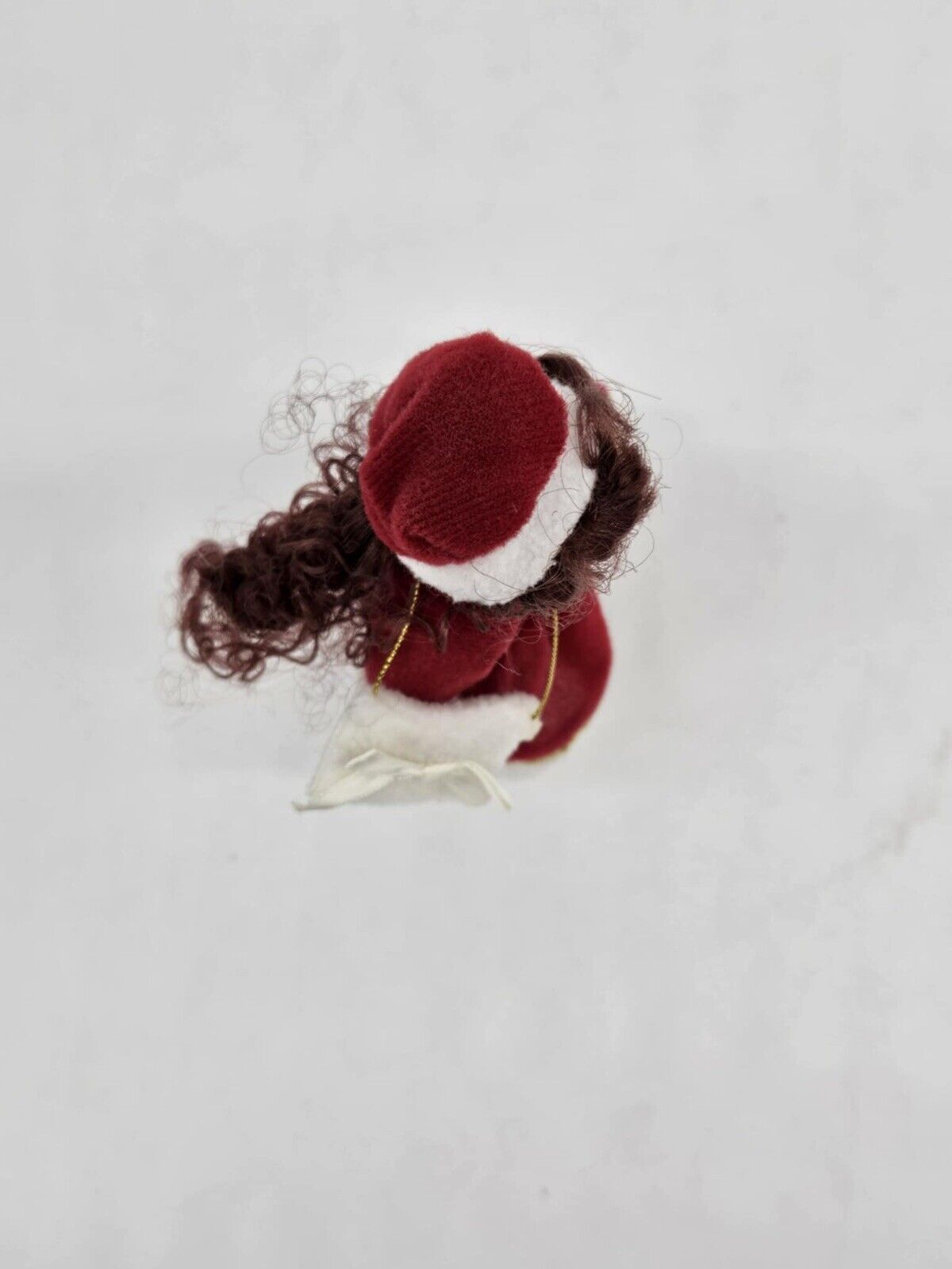 Belinda Agnes Christmas Collection Porcelain Doll BRUNETTE AUBURN HAIR STAND 7"