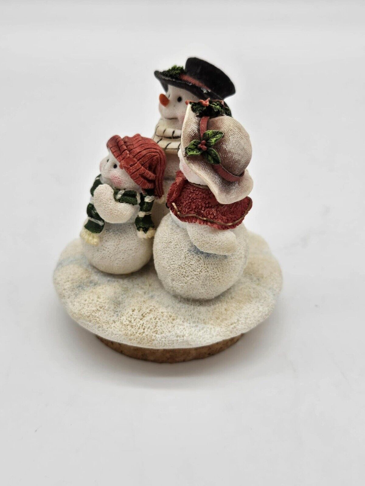 Home Interiors Snowman Candle Topper Small Family Winter Christmas