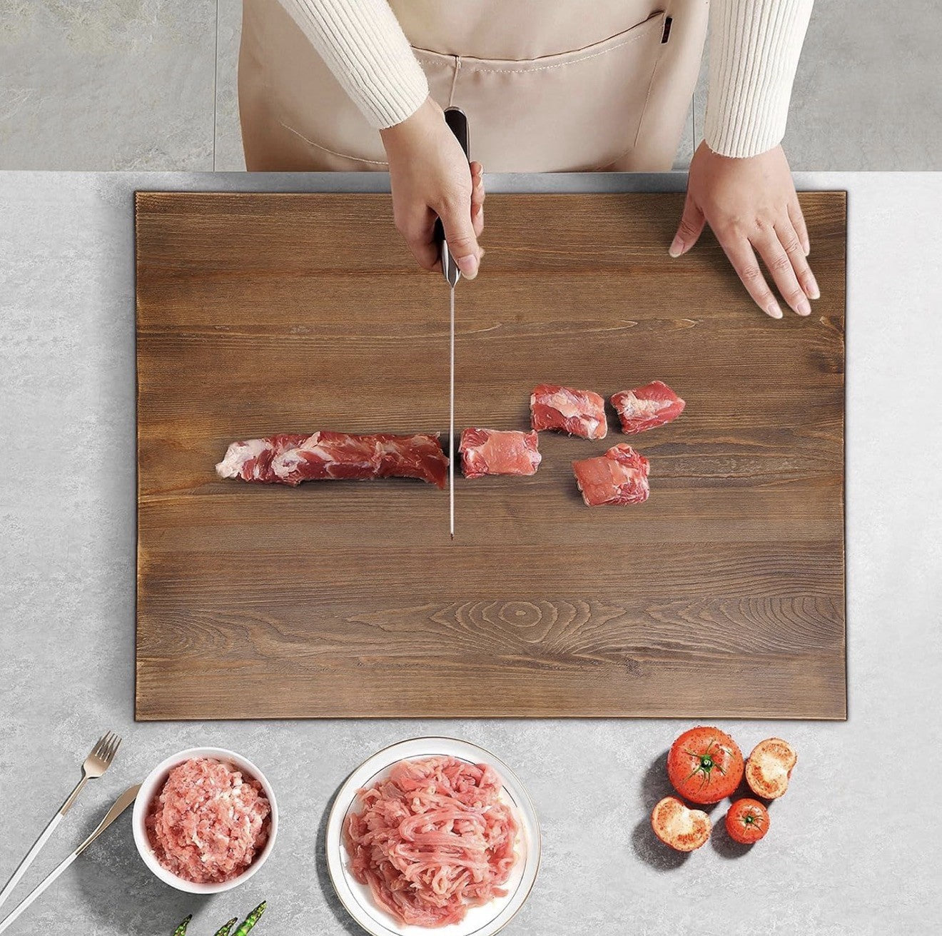 Wooden Noodle Board Stove Cover with Handles for Gas and Electric Stoves