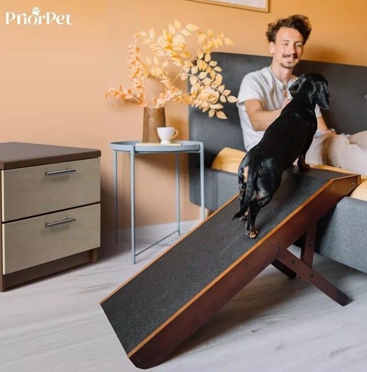 PRIORPET Dog ramp for Couch Birchwood Foldable Dog ramp - Adjustable 7" to 20”