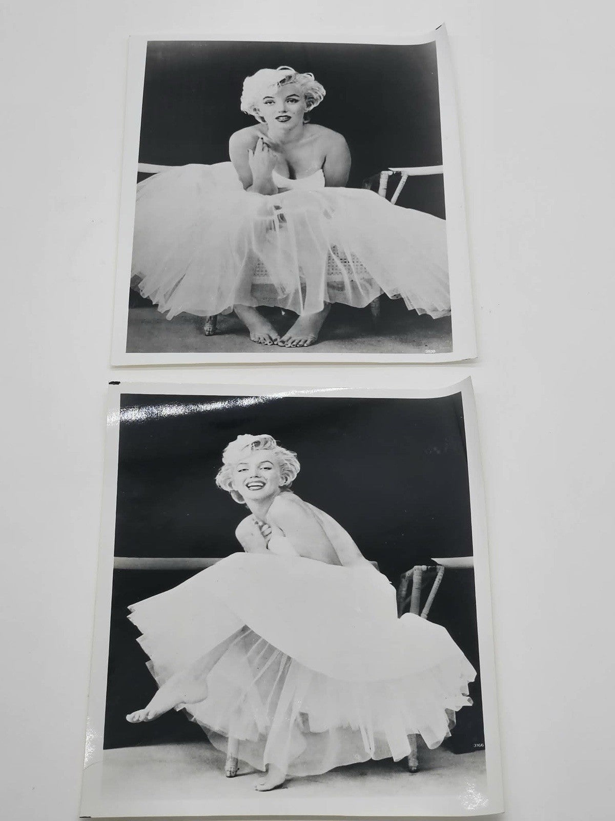 Set of 2 Vintage Marilyn Monroe Black & White Photo Prints