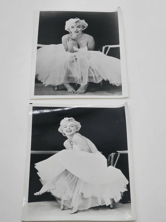 Set of 2 Vintage Marilyn Monroe Black & White Photo Prints