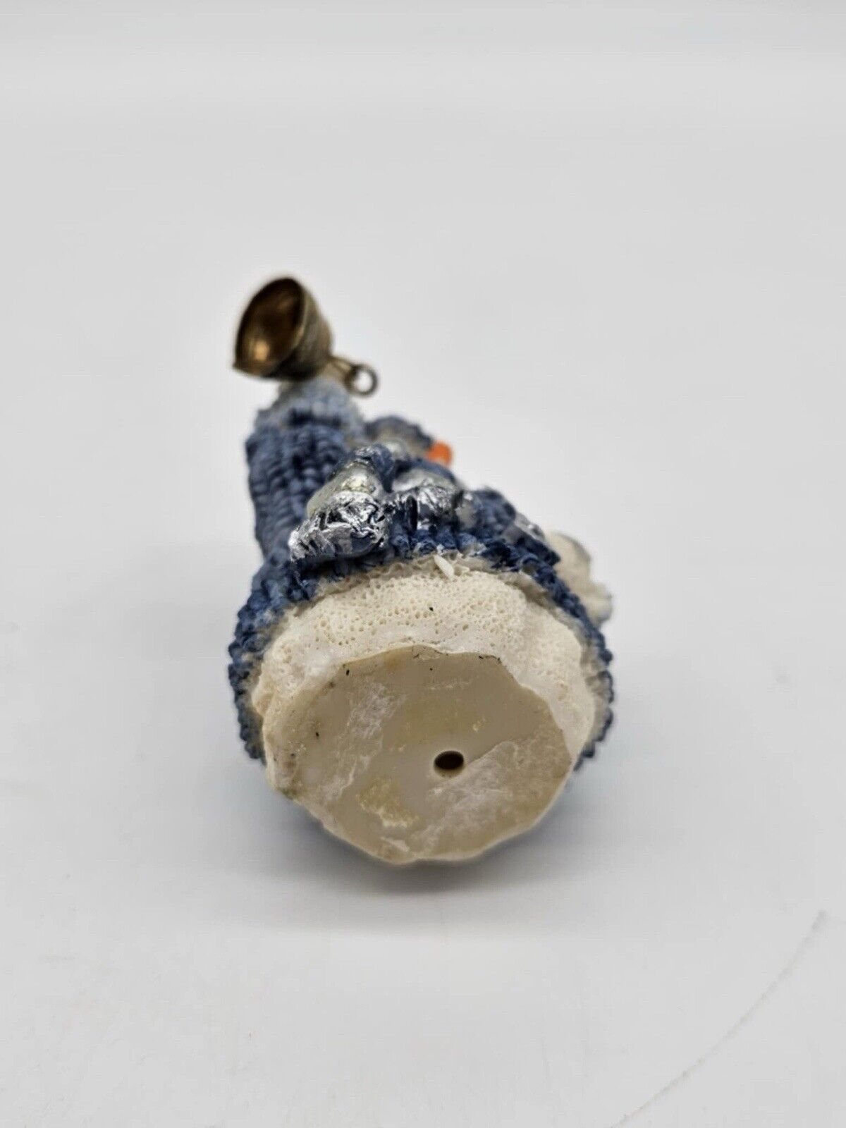 Snowman Christmas Ornament Figurine Holding Christmas Tree & Bell