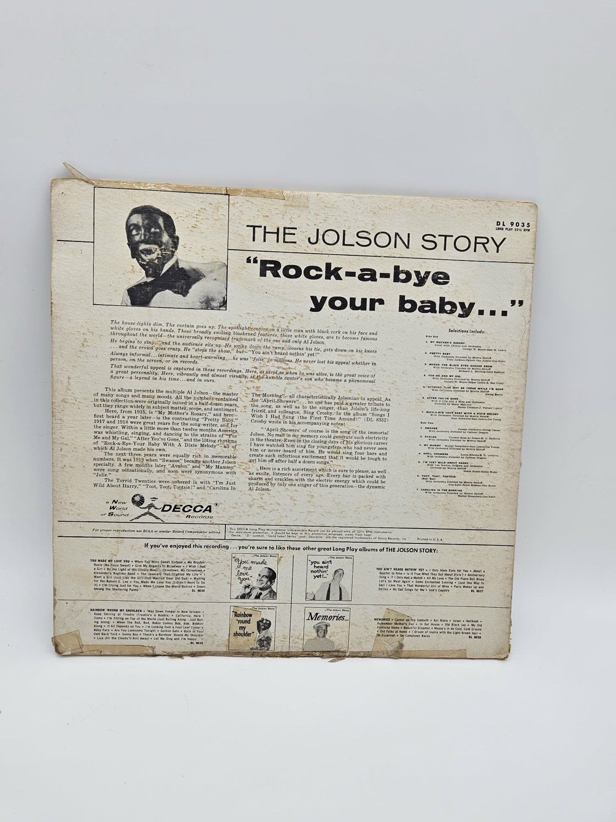 Al Jolson - The Jolson Story Vinyl LP