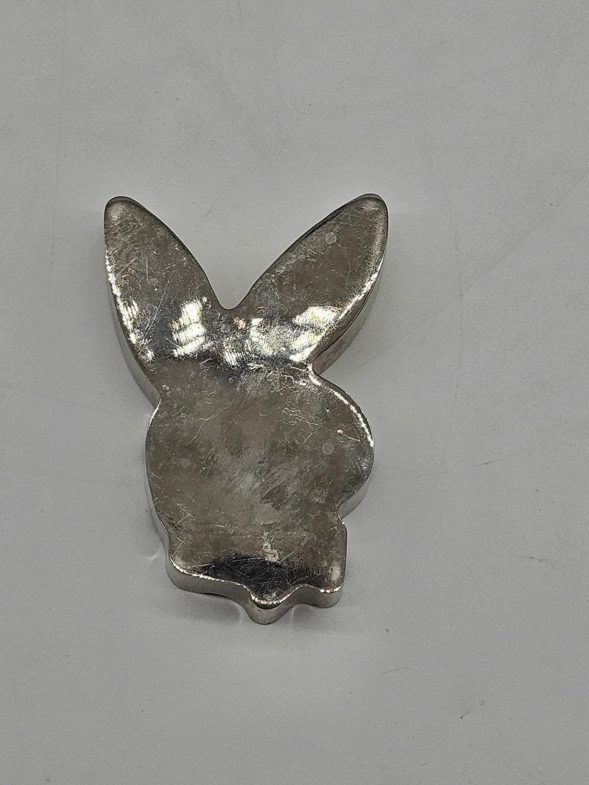 Vintage Playboy Rabbit Head Design Ashtray Chrome and Black Metal New