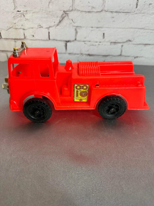 Vintage 1970s Processed Plastic Red Fire Truck VTY