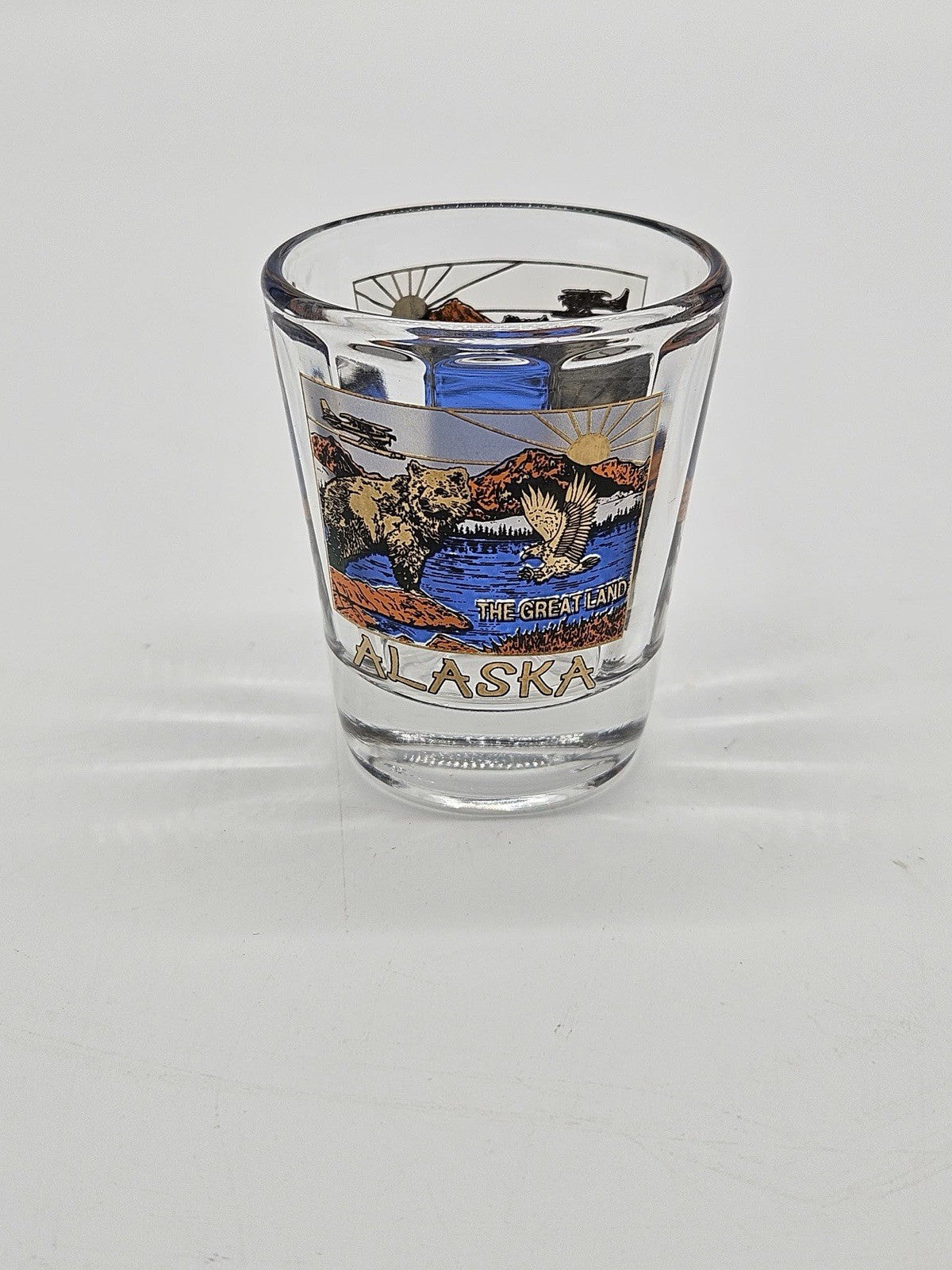 Alaska The Great Land Bear Eagle Scenic Souvenir Shot Glass