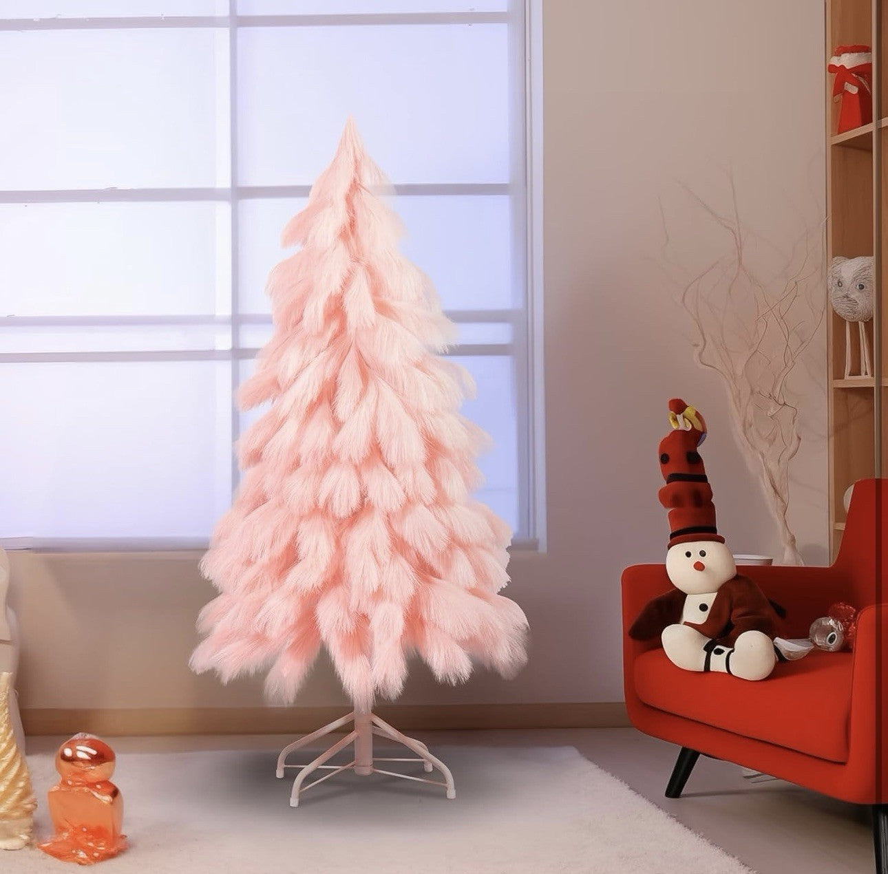 Romantic season Handcrafted 4FT Pink Christmas Tree