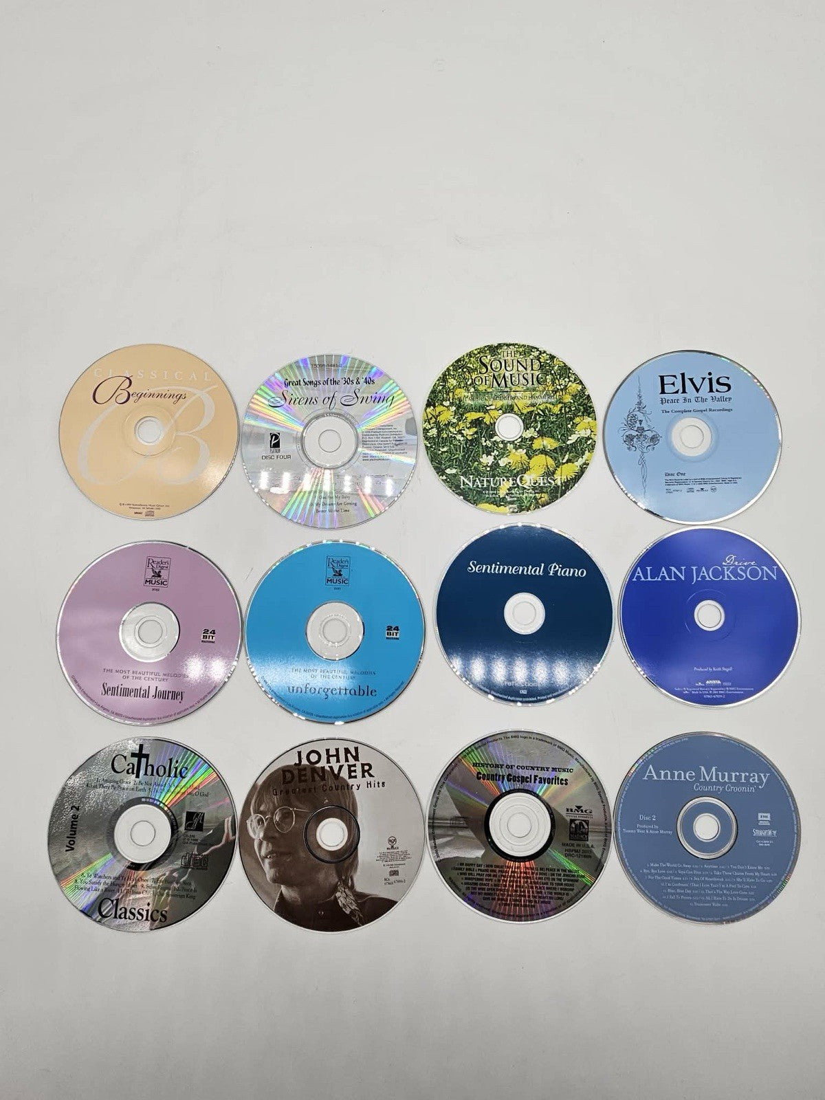 Lot of 12 Christian Country & Easy Listening CDs w/ Travel Case