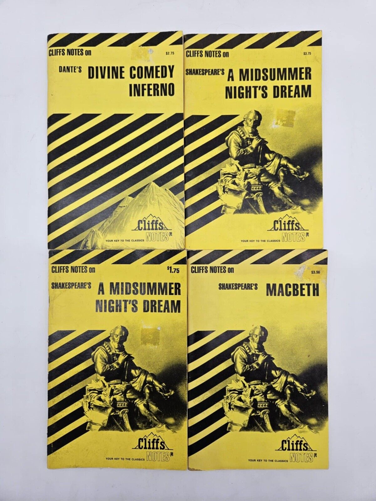 Cliffs Notes 4 Book Lot Shakespeare & Dante ￼