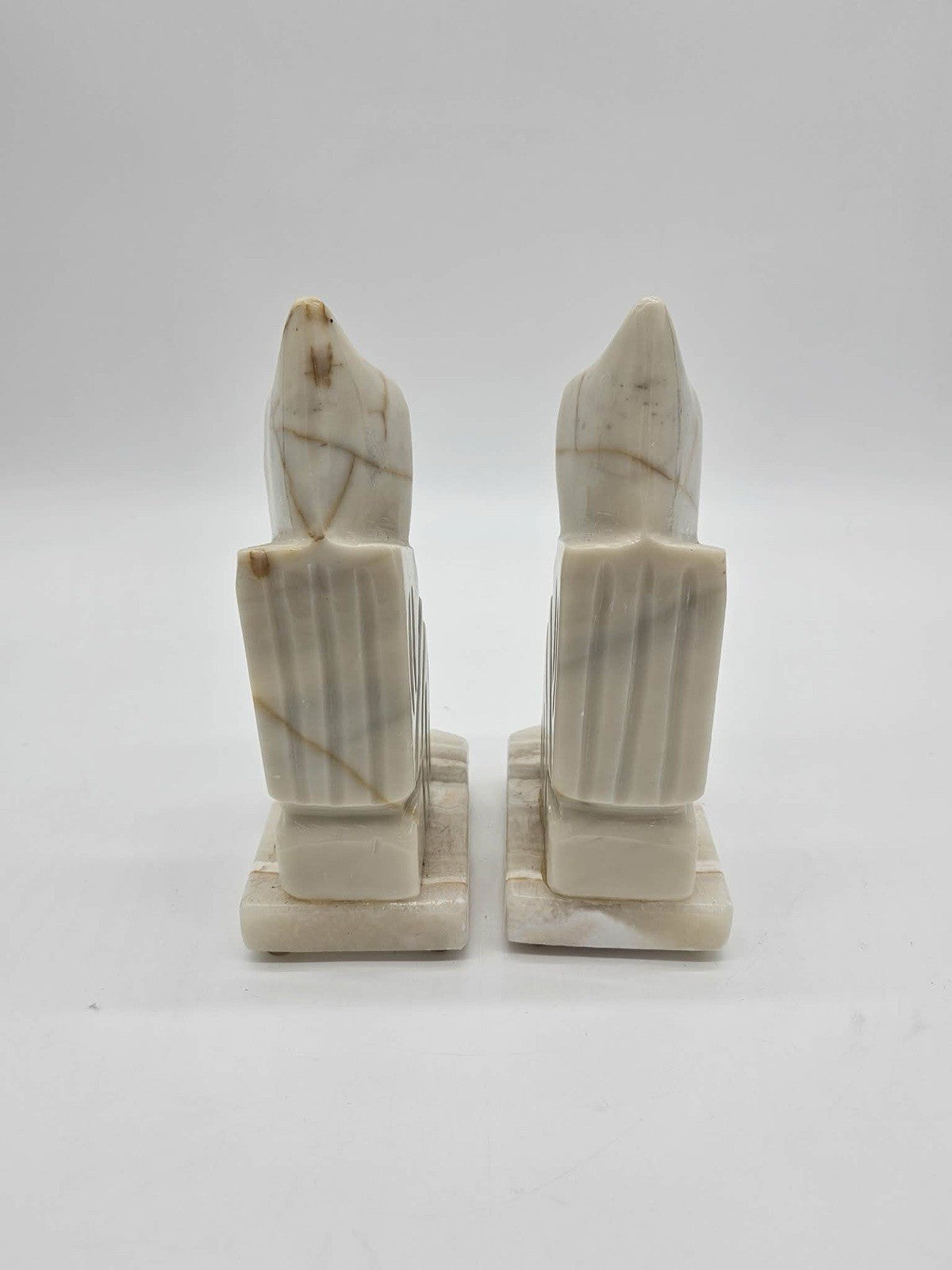 Onyx Pair Marble Monk Bookends- Reading Hooded Figure 10" FREE SHIPPING