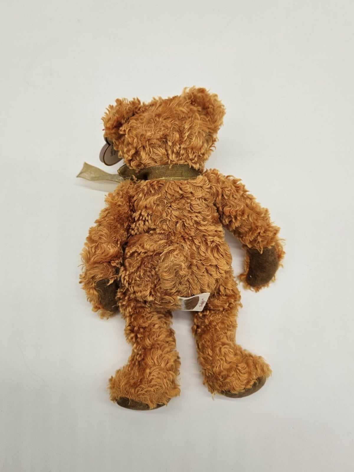 TY "TEDDY" Born Jan. 20th,2002. Medallion  100 Yrs. 1902-2002 , Gold Bear Brown