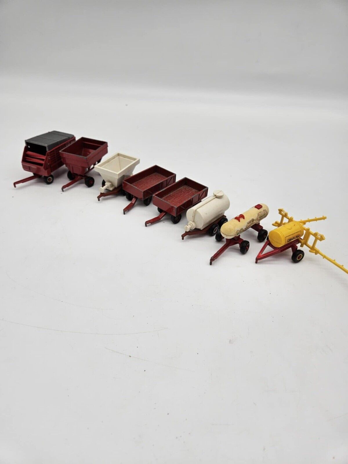 Vintage ERTL Wagon Trailer Hay Barge Farming Manufacturing Diecast 1:64 LOT