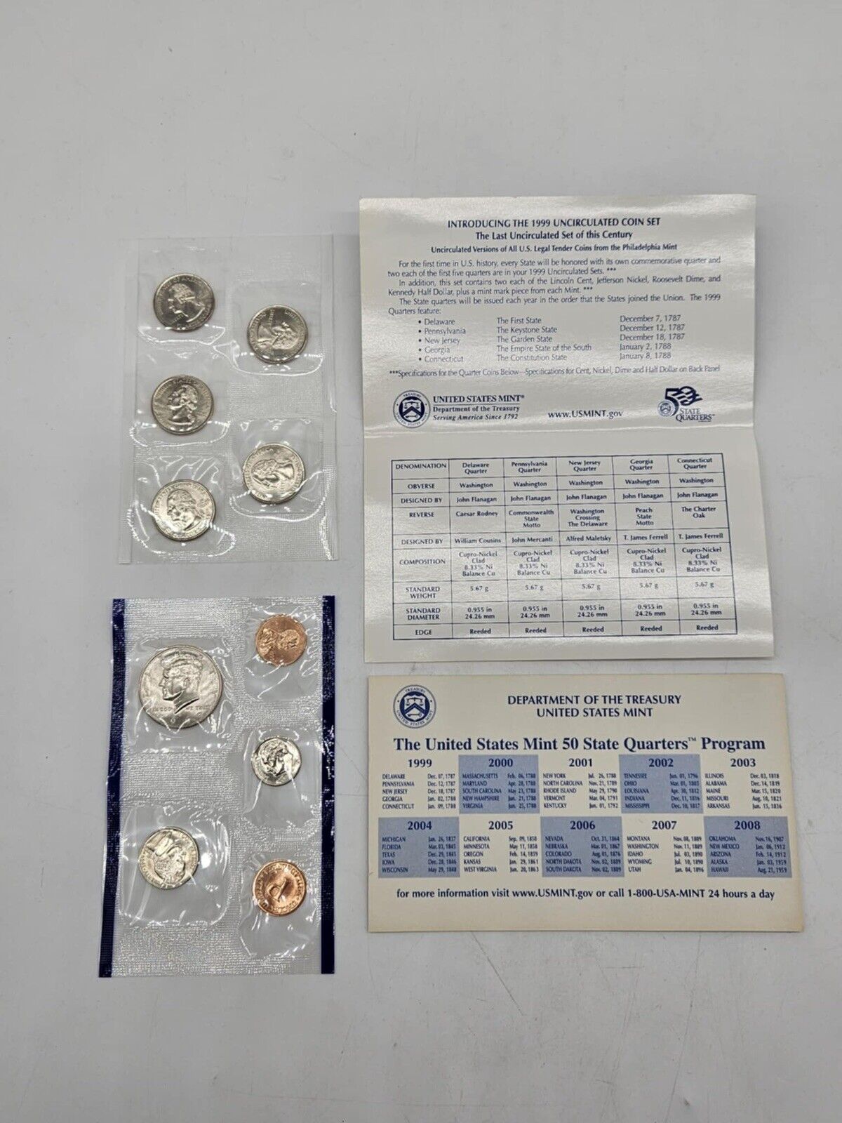 Lot of 6 1999 Uncirculated Coin Set U.S Mint Original Government Packaging JB01