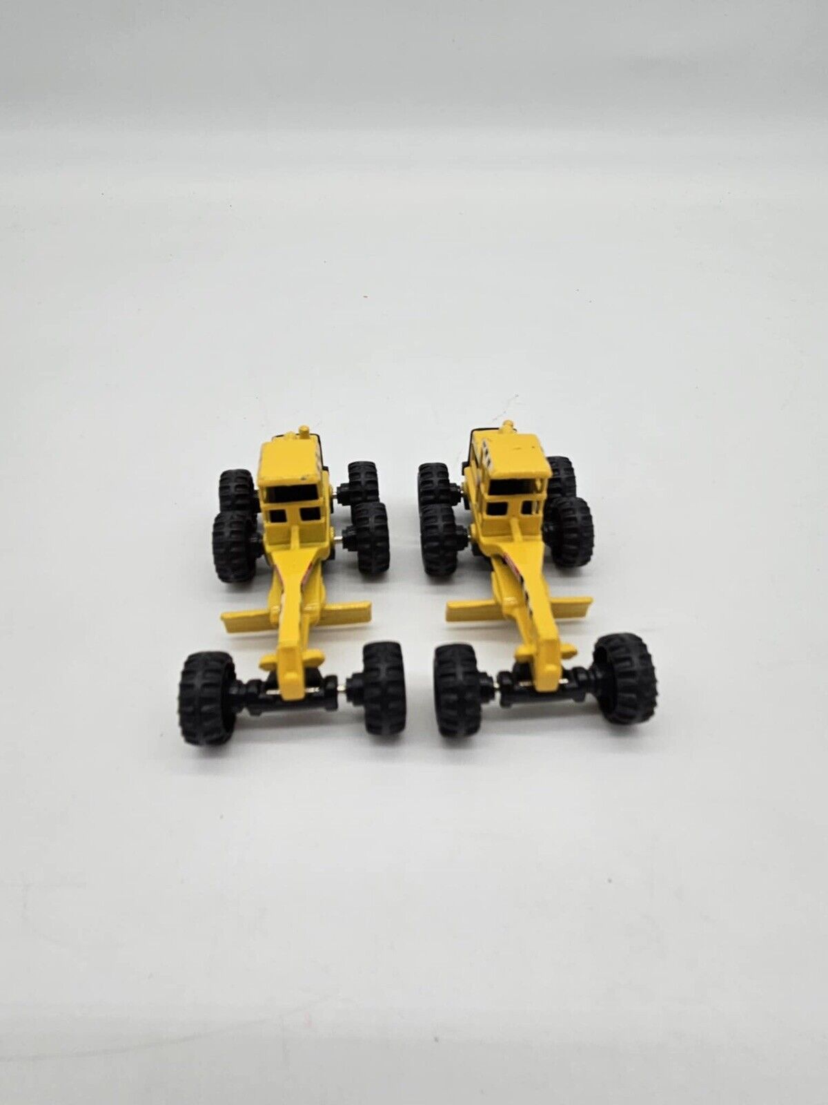 Set of 2 Vintage 1998 Maisto Tonka Yellow Motor Grader Die Cast Trucks