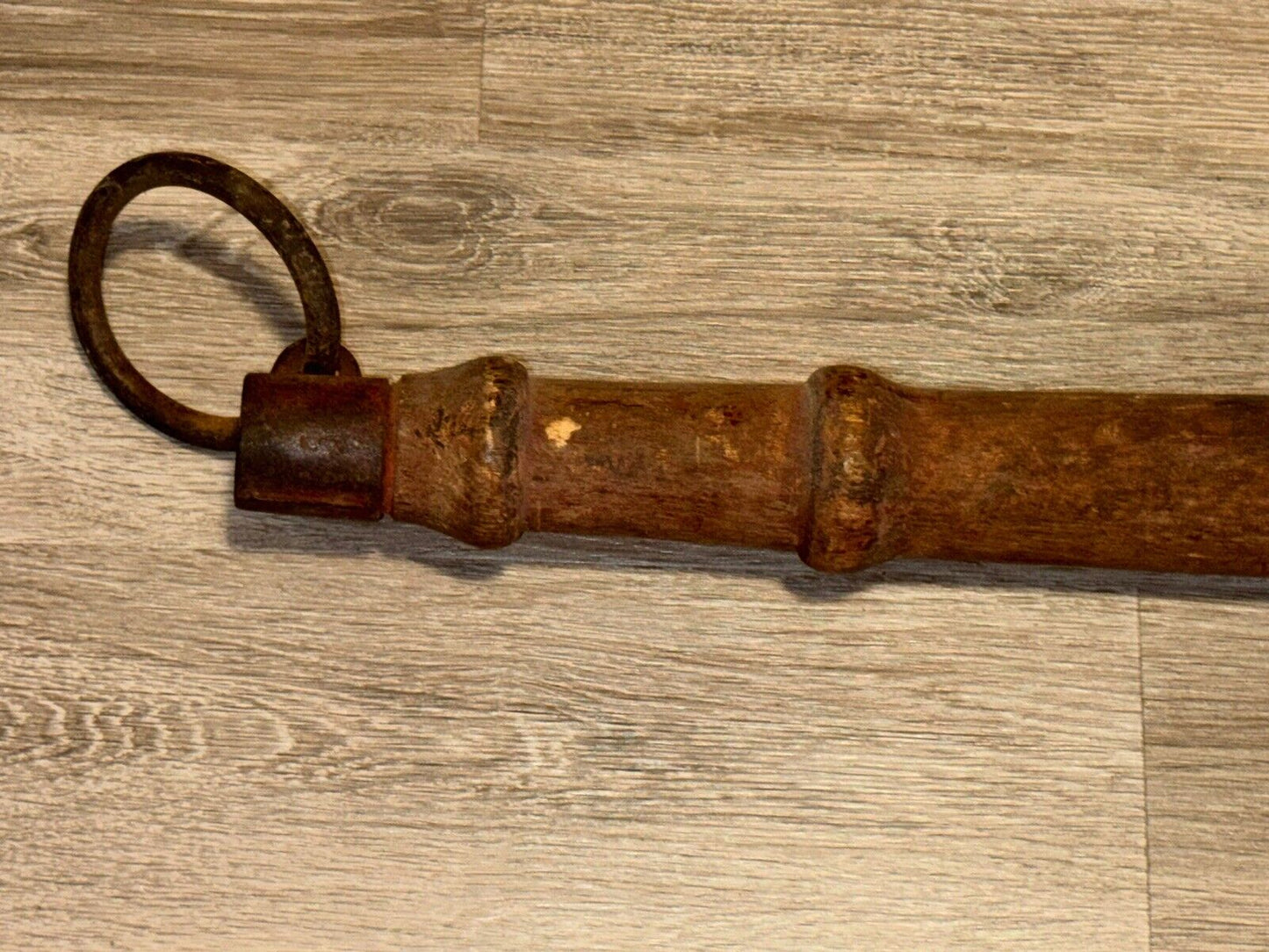 VINTAGE ANTIQUE PRIMITIVE HORSE OX HARNESS HITCH SINGLE TREE YOKE WOOD IRON 40"