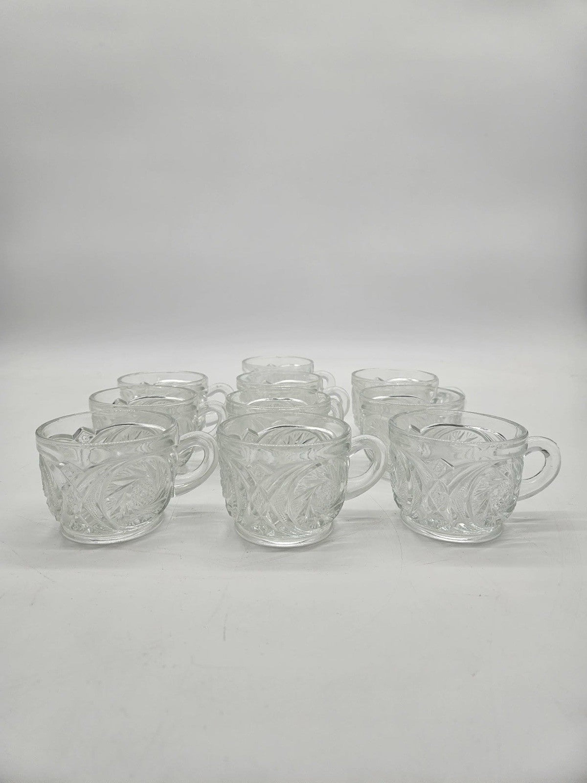 Antique L.E. Smith Aztec PunchBowl Set w/ 10 Cups & Ladle