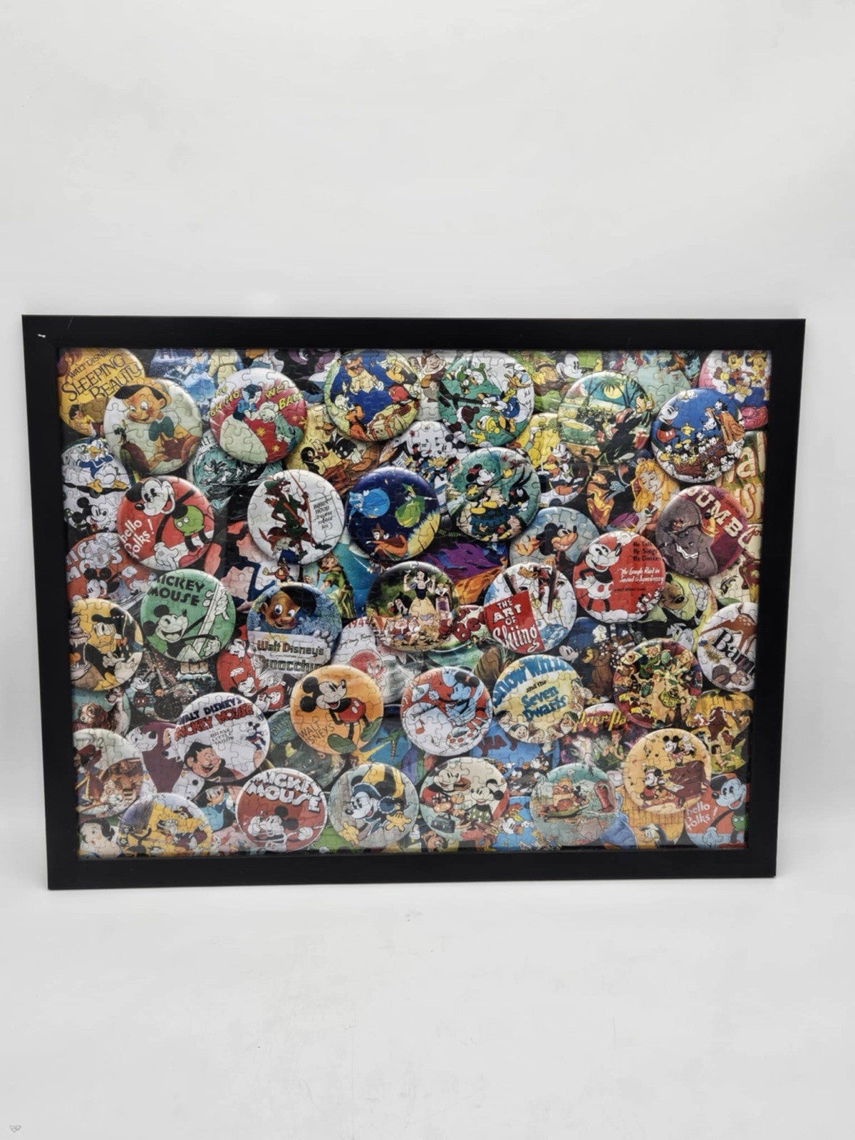 DISNEY VINTAGE BUTTONS 750 PIECE JIGSAW PUZZLE CEACO ~ FRAMED