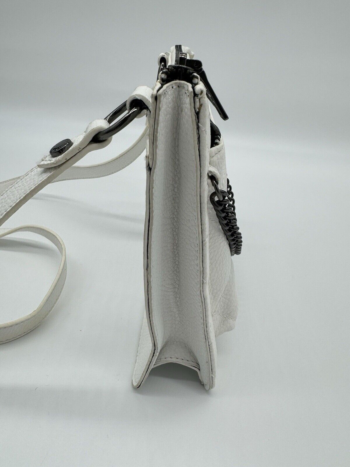 Steve Madden Bbrynn Crossbody Bag White Quilted Chain Bag Adjustable Strap Purse