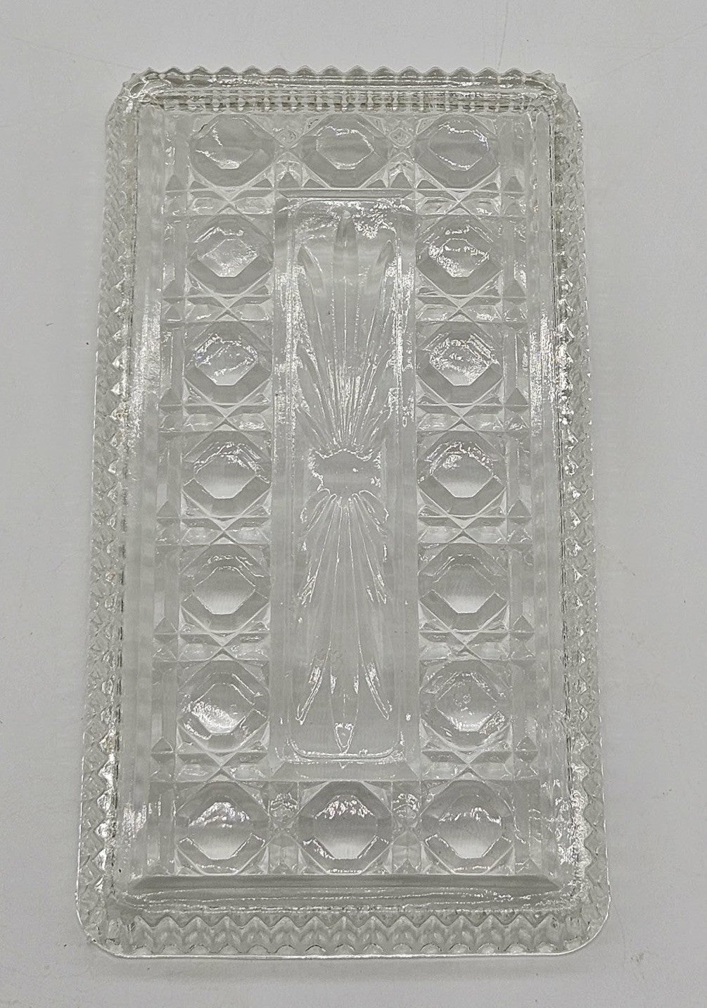 Vintage Clear Glass Serving Dish/Relish Dish- about 8.5'' by 4.5''