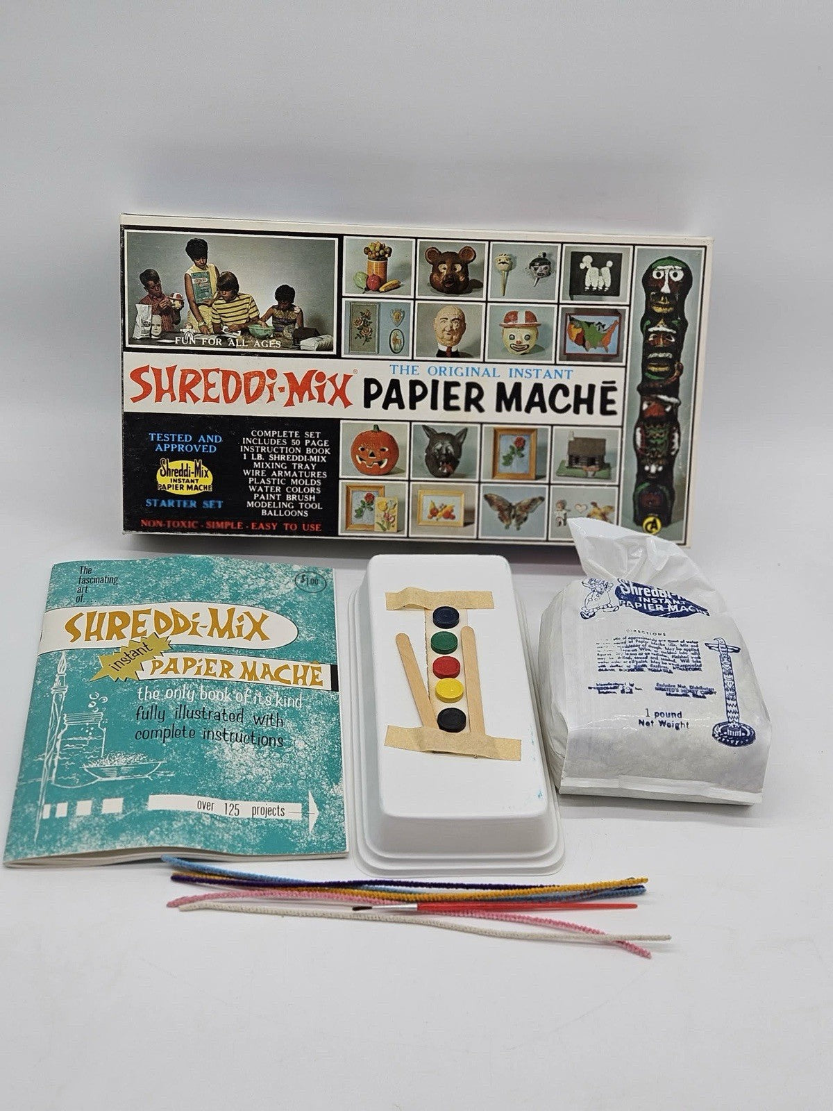 Vintage Shreddi-Mix Instant Paper Mâché Starter Set – Complete w Box NEW