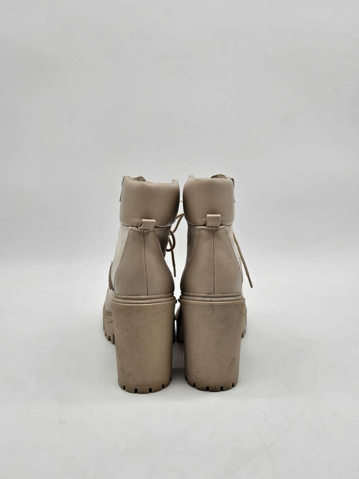 Rogue Beige Platform Heeled Combat Boots Women’s Size 8