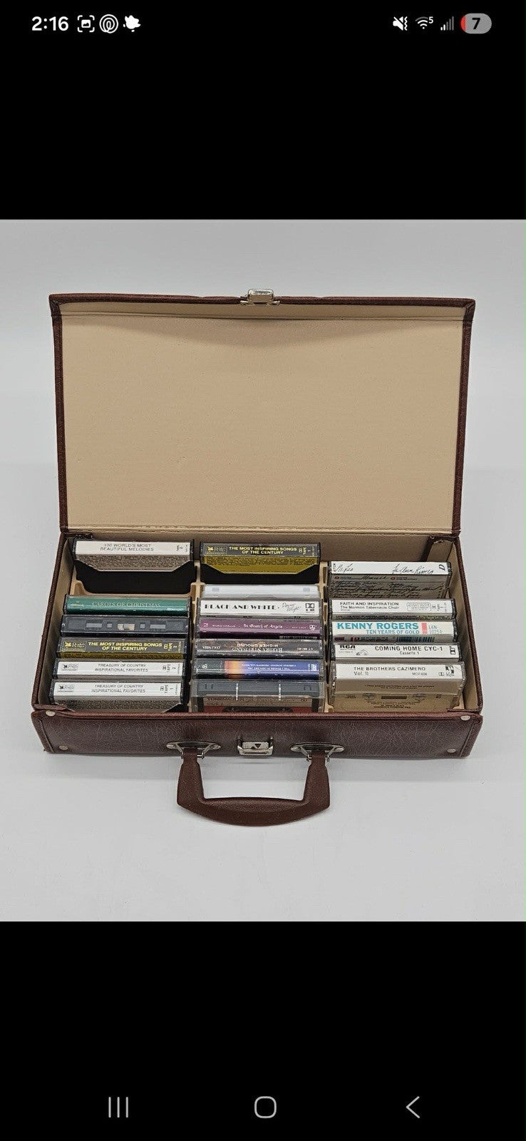 Vintage 24 Cassette Tape Holder Carry Case Storage Briefcase W Cassettes