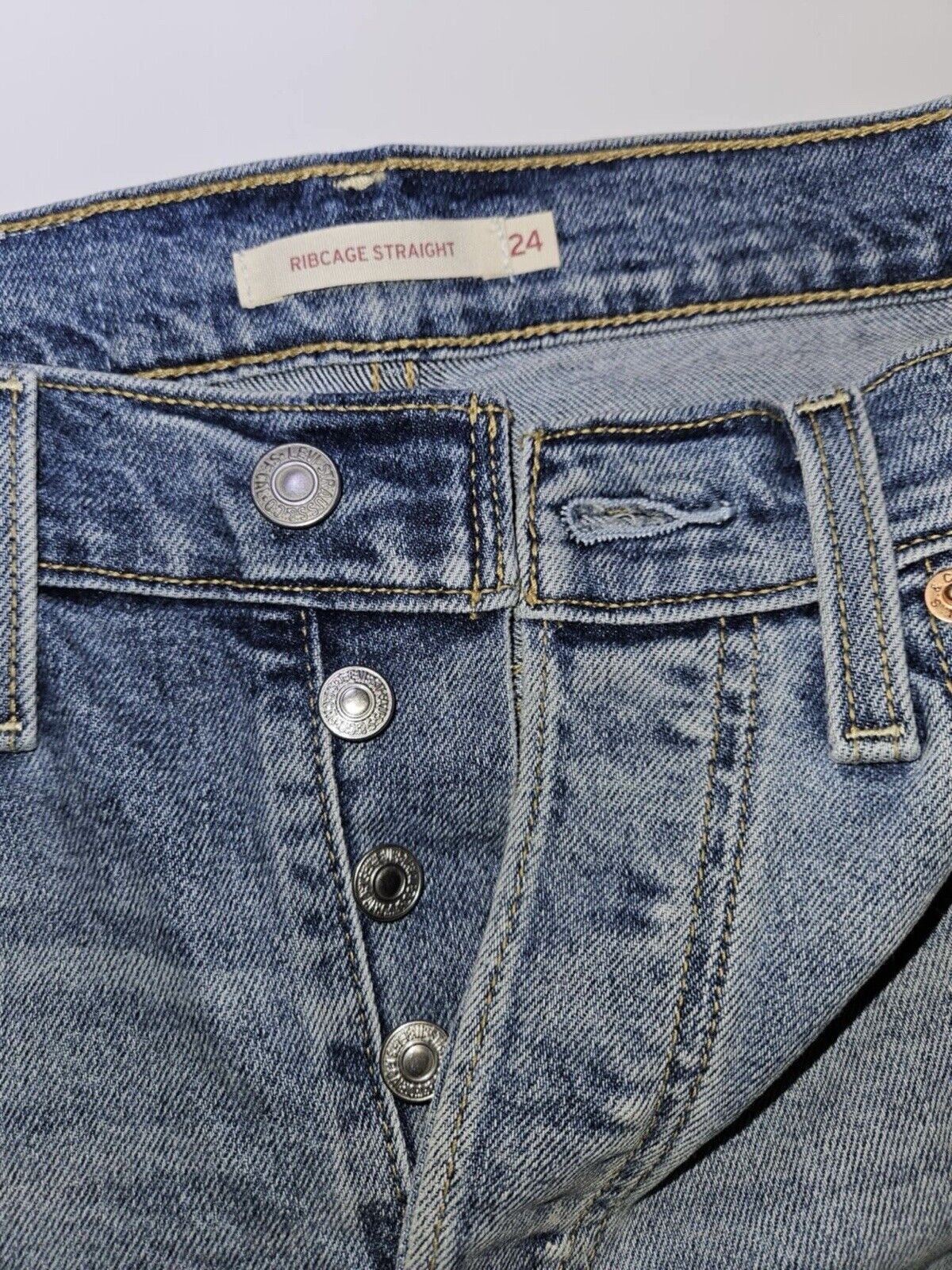 Levi’s Women’s Ribcage Straight Ankle Button Fly Denim Jeans Size 24