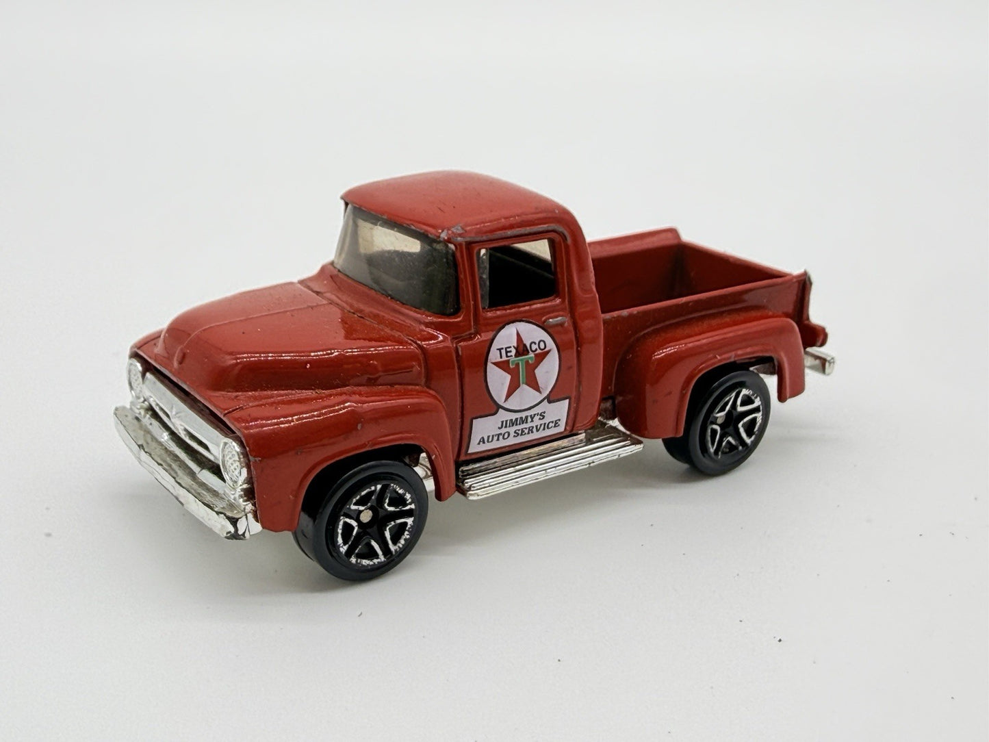 1996 MATCHBOX CAR '56 FORD RED PICK-UP TRUCK JIMMY'S TEXACO AUTO SERVICE TEXAS