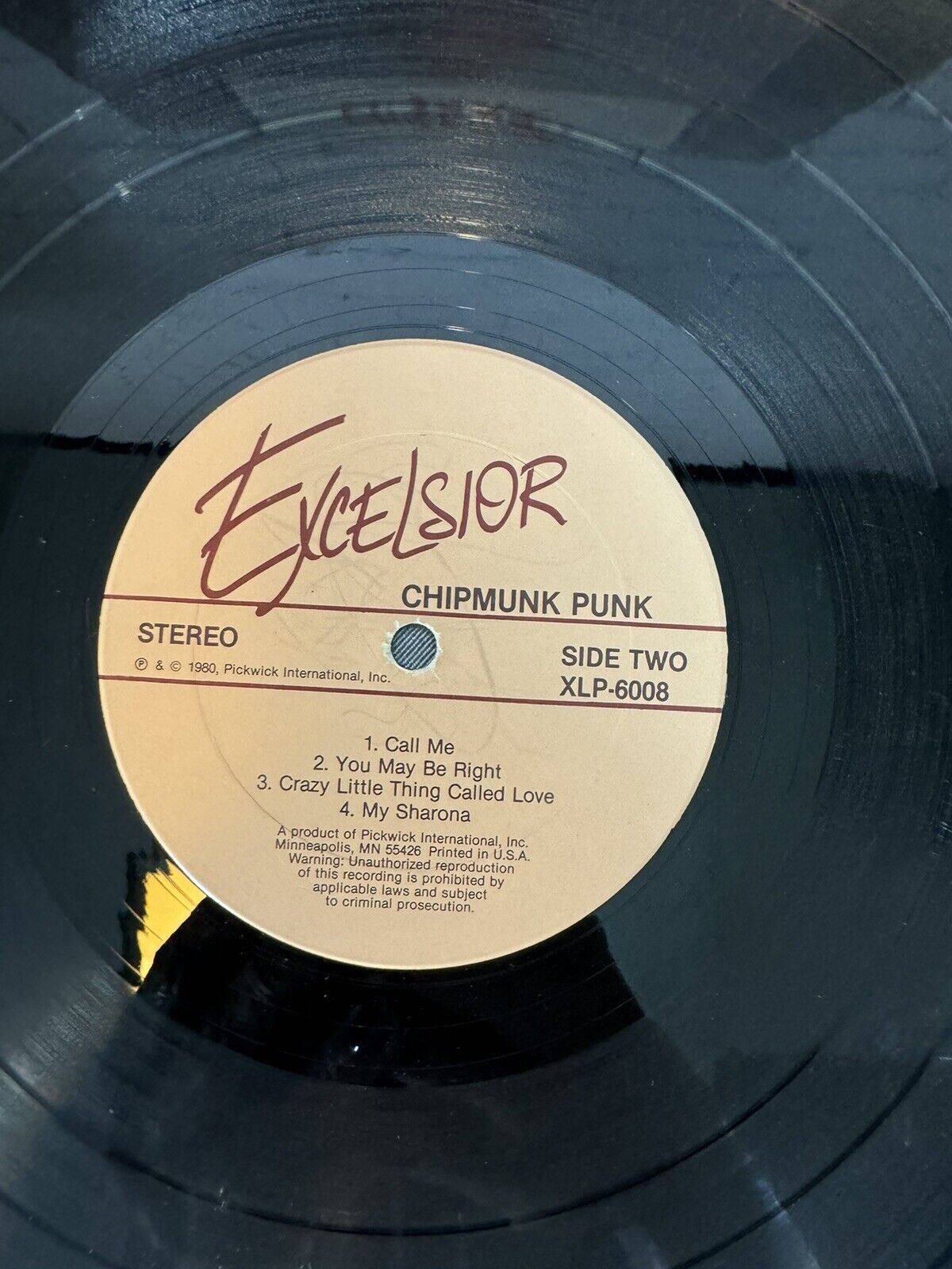 The Chipmunks- Chipmunk Punk 1980 XLP-6008 Vinyl 12'' Vintage