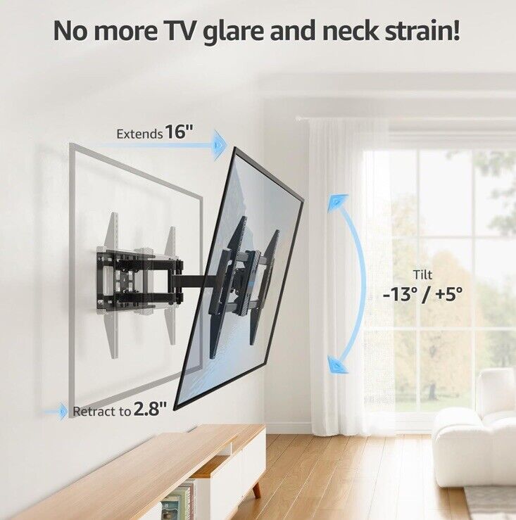 MOUNTUP Full Motion 42'' - 70'' TV Wall Mount - Black (MU0028)