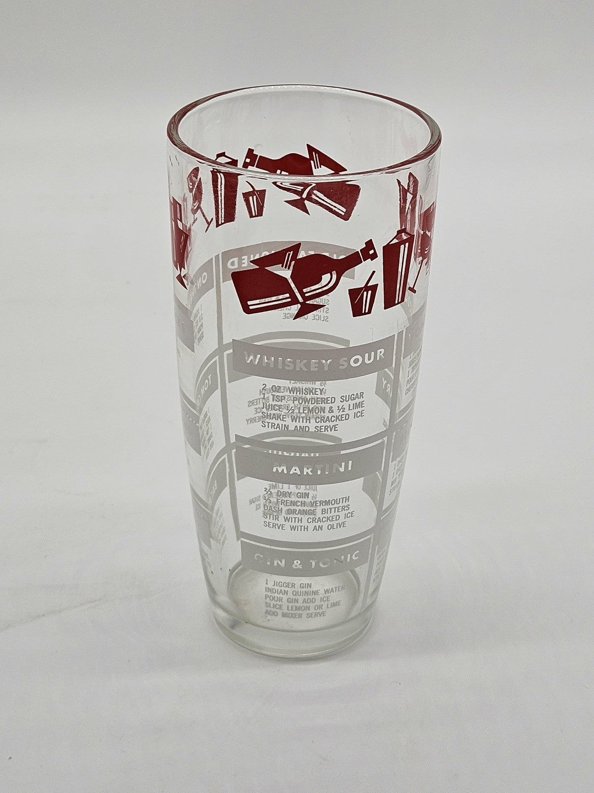 Cocktail Recipes Glass Martini Shaker Design MCM 8-1/4' Tall Vintage Barware Mix