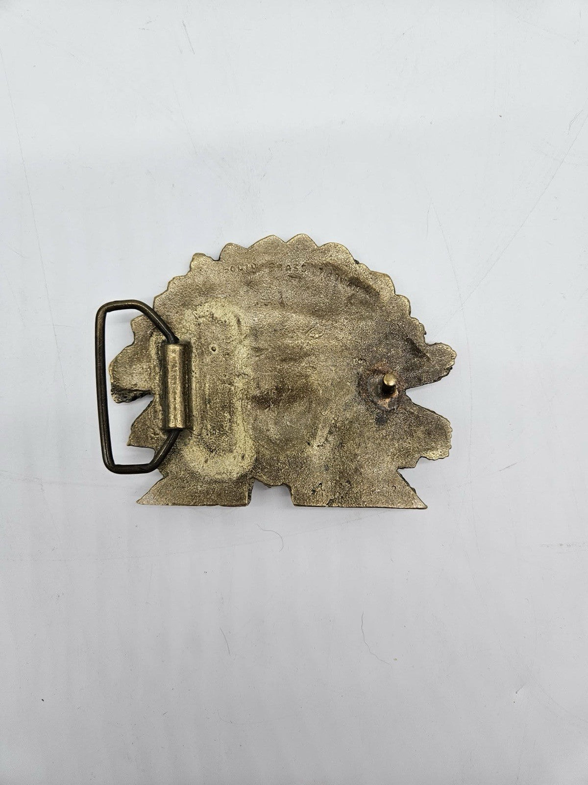 Indian Chief Brass Belt Buckle Santa Fe Memorabilia