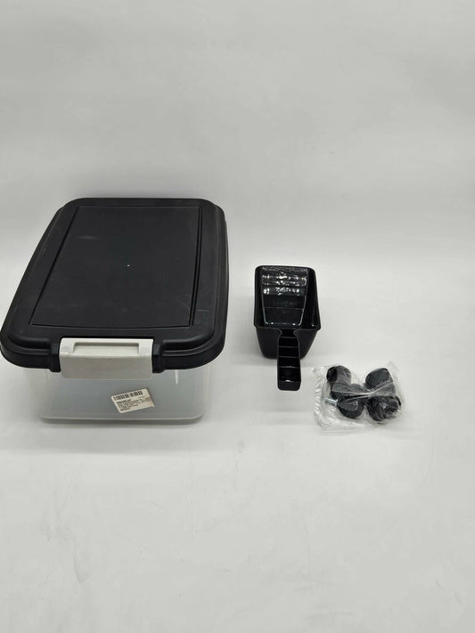 Rolling Storage Bin w/ Locking Lid, Measuring Scoop & Casters