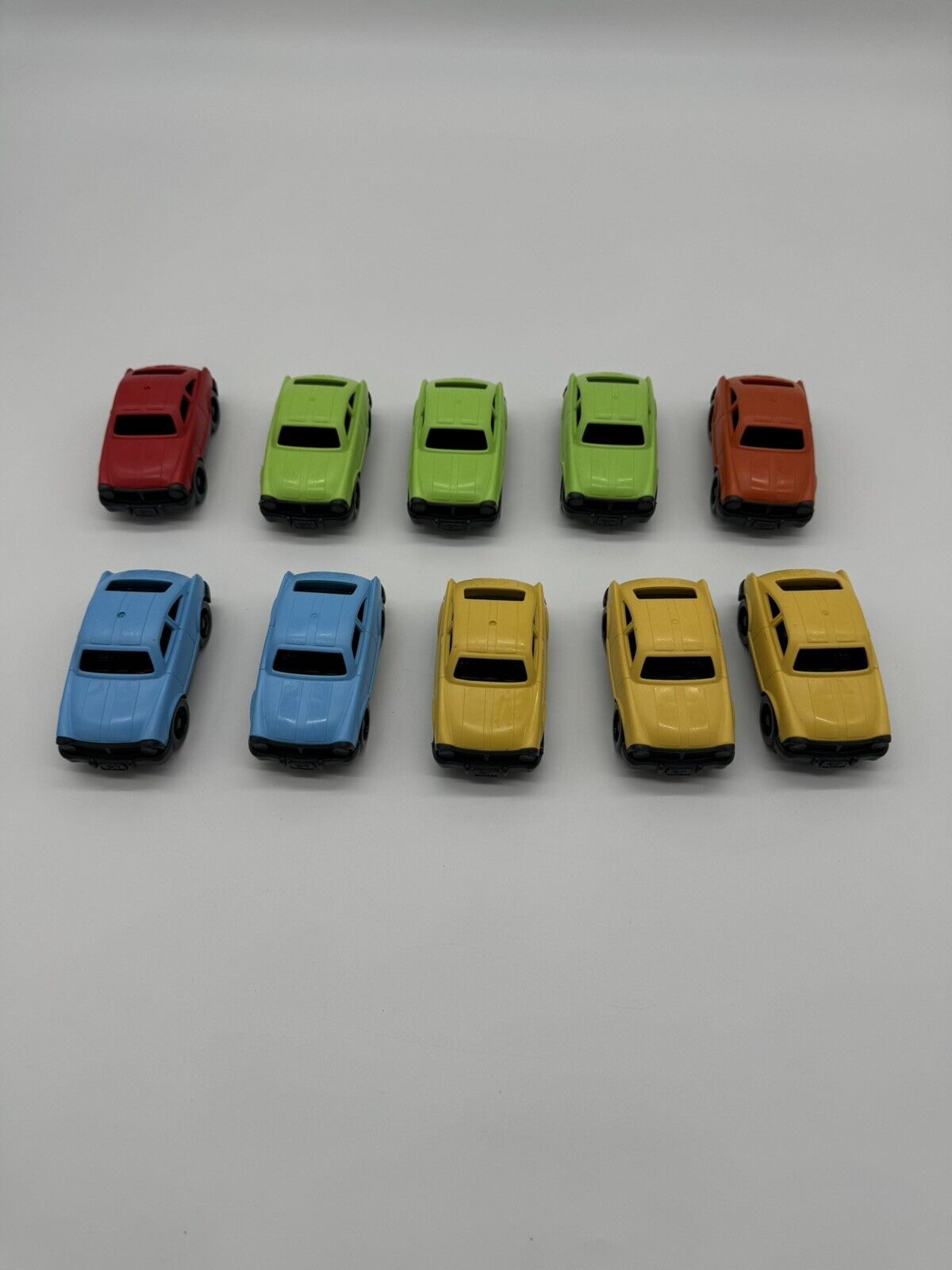 Lot of 10 Green Toys Mini Car 4” Miniature GT Yellow, Red, Blue & Green