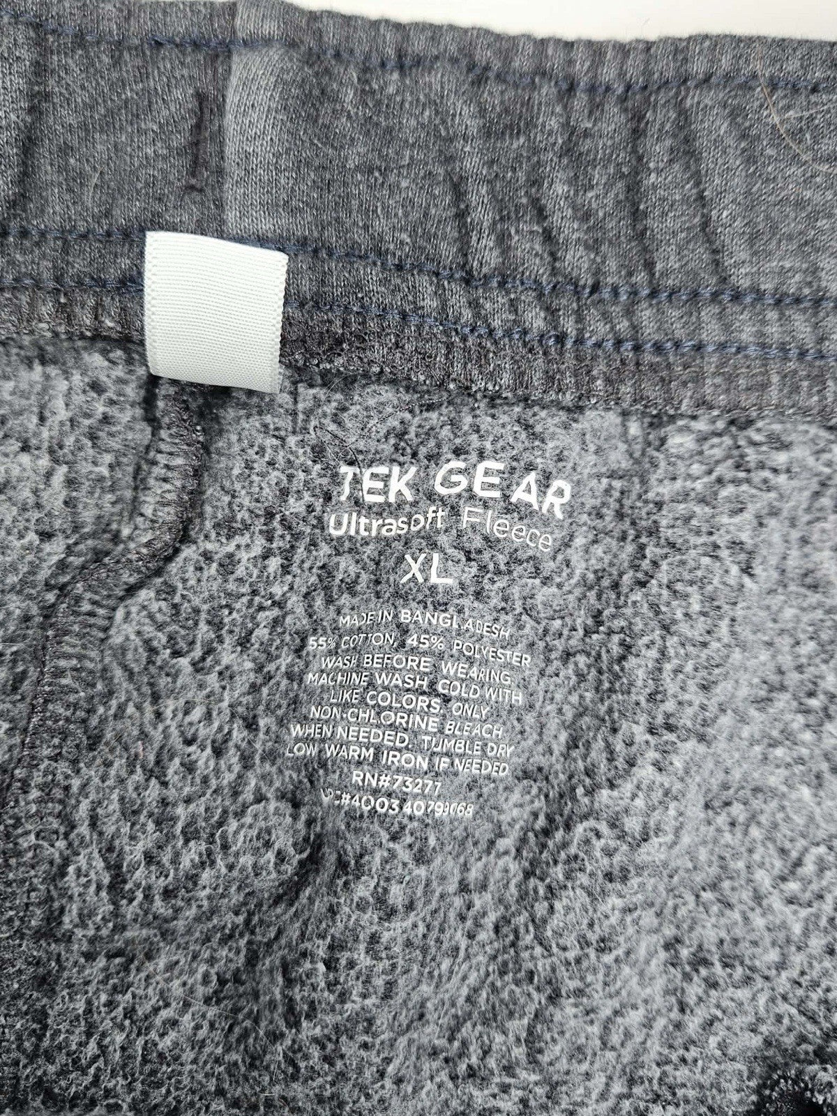 Tek Gear Pants Mens XL Gray Ultrasoft Fleece Open Hem Sweatpants Lounge Casual