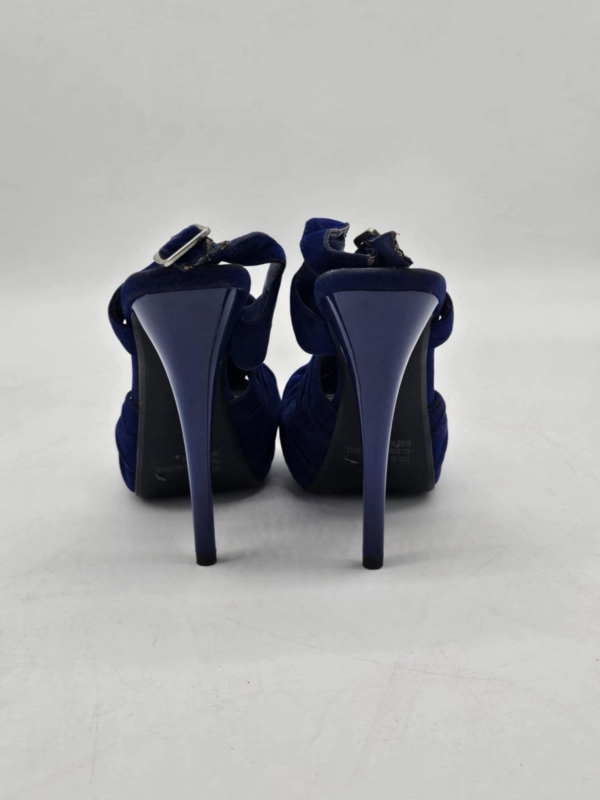 Deb Royal Blue Velvet Sexy Women’s High Heel Sandals ~ Sz 8
