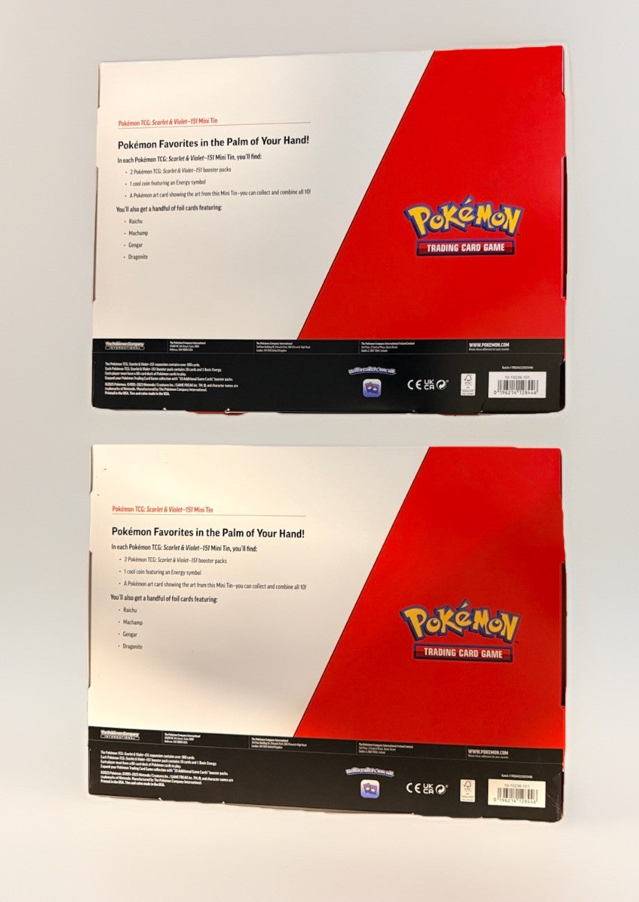 Set Of 2 Sam’s Club Pokémon Scarlet & Violet 151 Mini Tin 4-Packs - 8 Tins Total