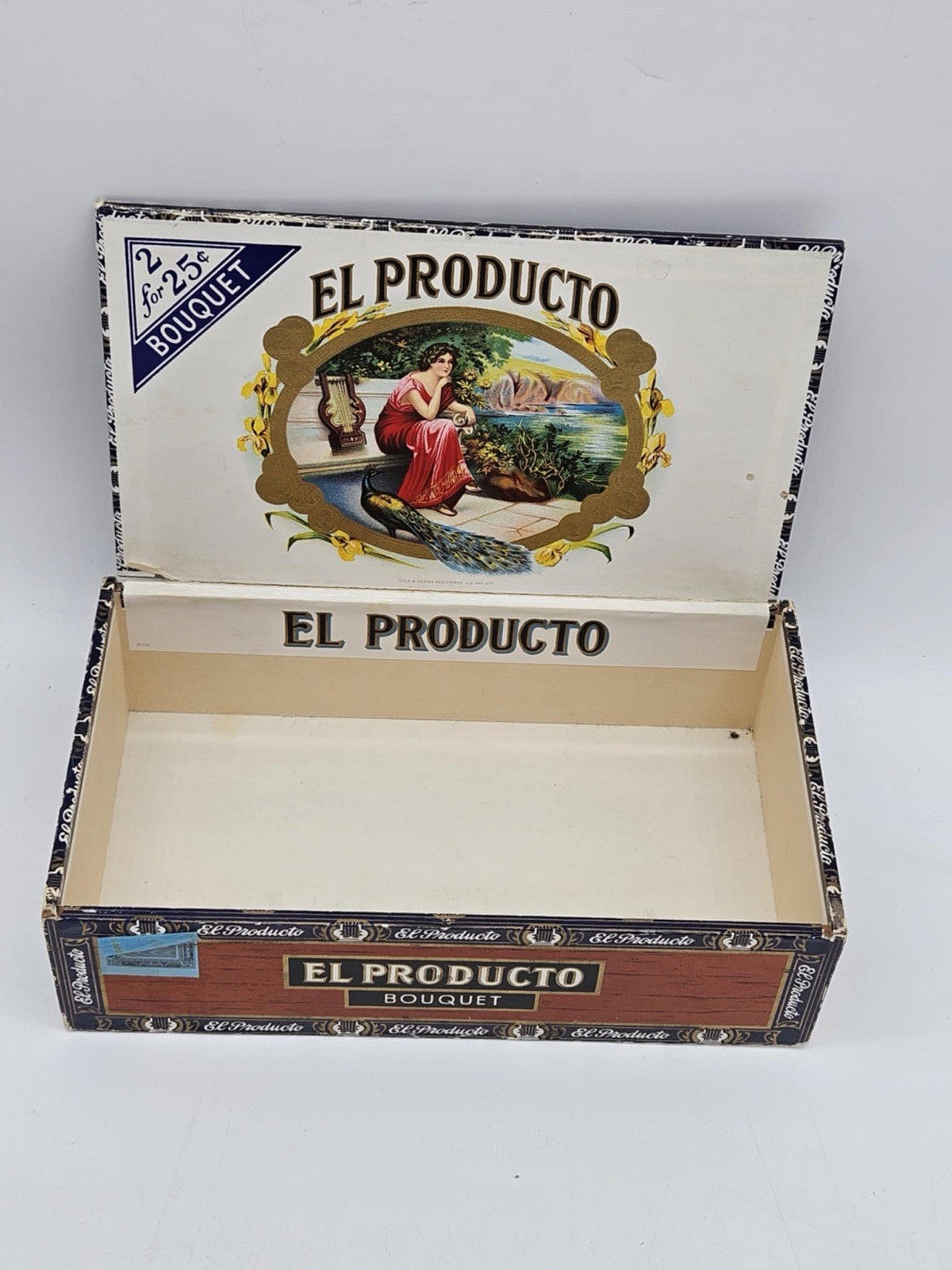 El Producto Bouquet Cigar Box 1926 Stamp  Niles & Moser Cigar CO Kansas City MO