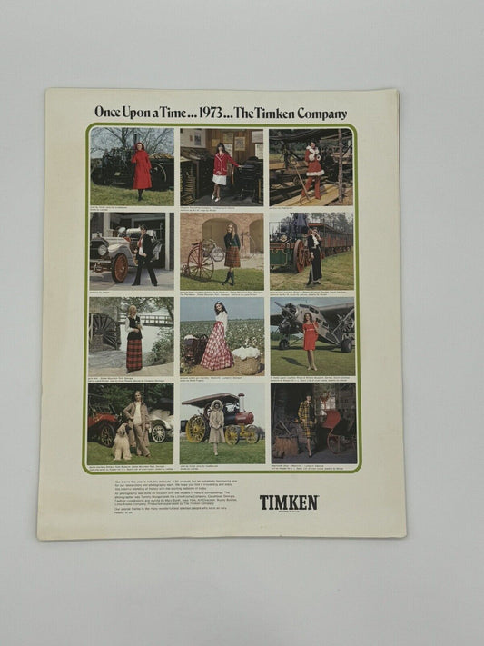 1960's Timken Bearings Oversized Original Calendar Vintage Models